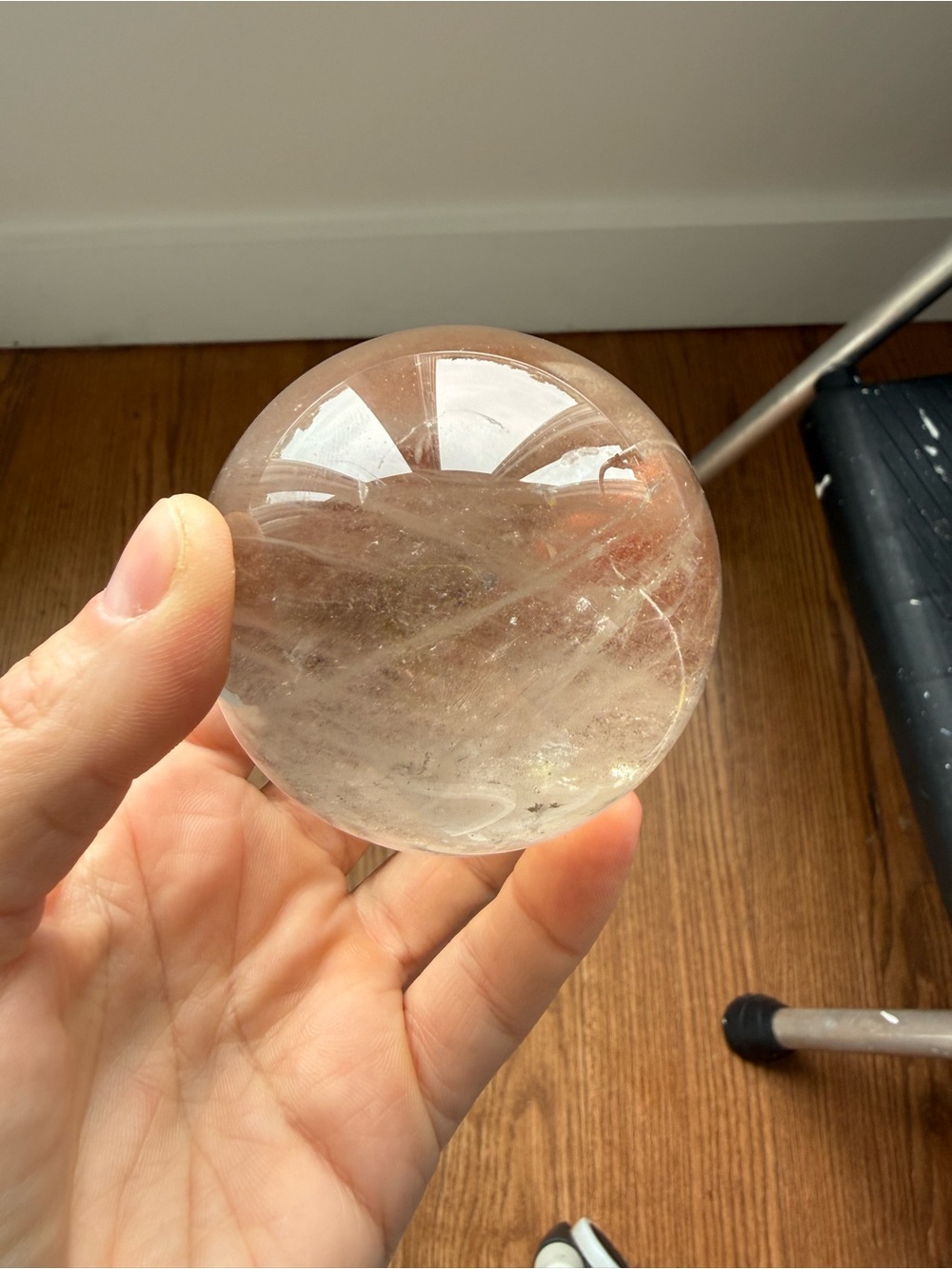 Smoky quartz crystal sphere - over 1 lb!